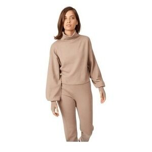 Silk & Salt Luxe Knit Lounge Set Taupe Brown Heavyweight Knit S
